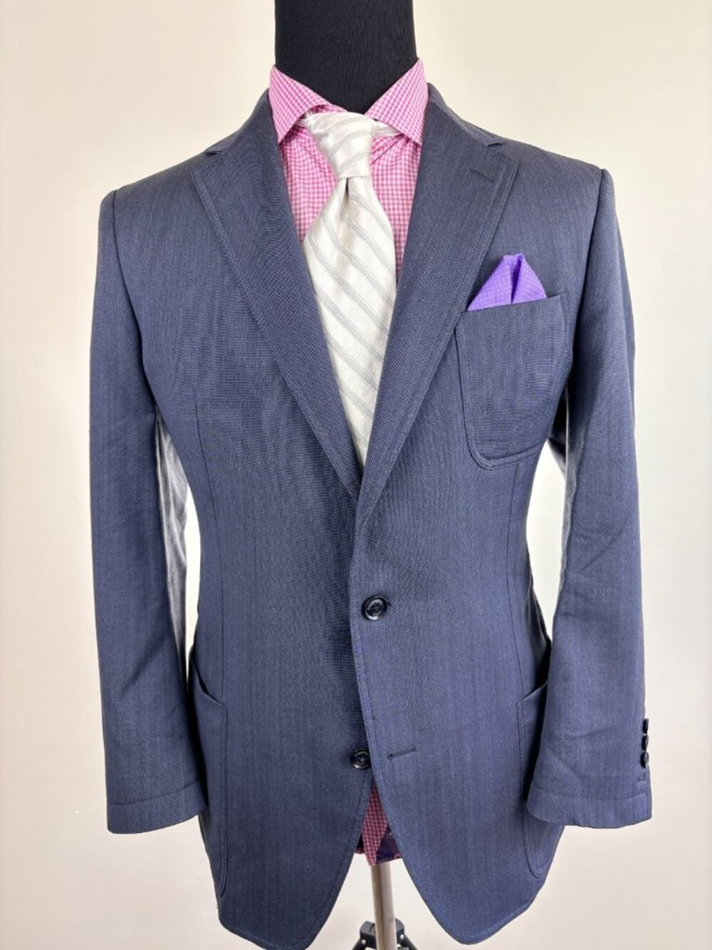 Ermenegildo ZEGNA Modern 2-Button Blue Sport Jacket 44 S / R e54